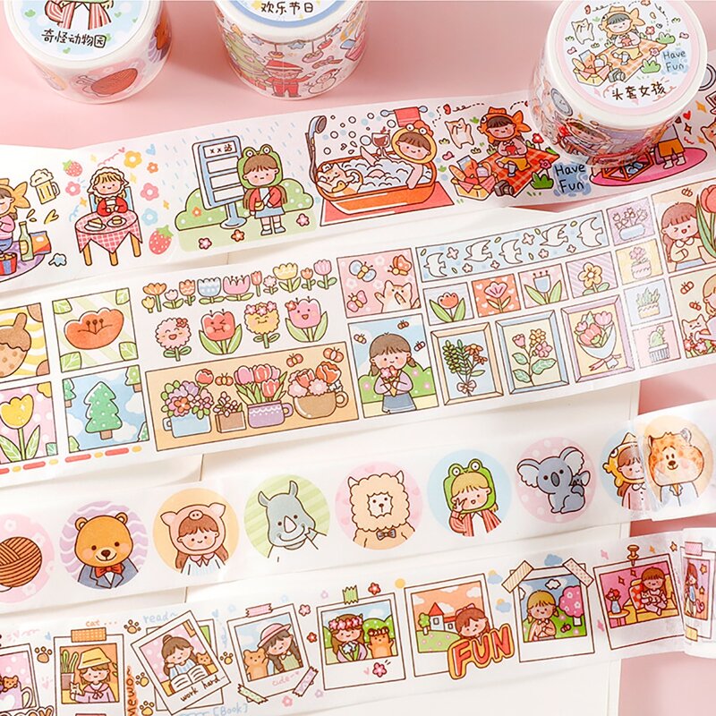 

1roll Cartoon Graphic Random Tape, Multicolor