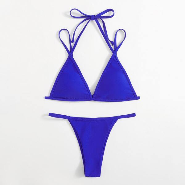 

Triangle Thong Bikini Swimsuit, Royal blue