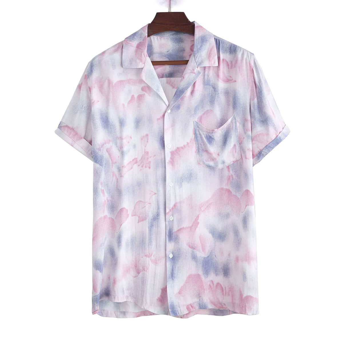 

Guys Tie Dye Button Up Shirt, Multicolor