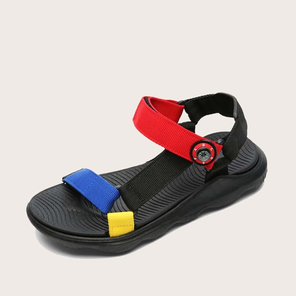 

Boys Color Block Sport Sandals, Black