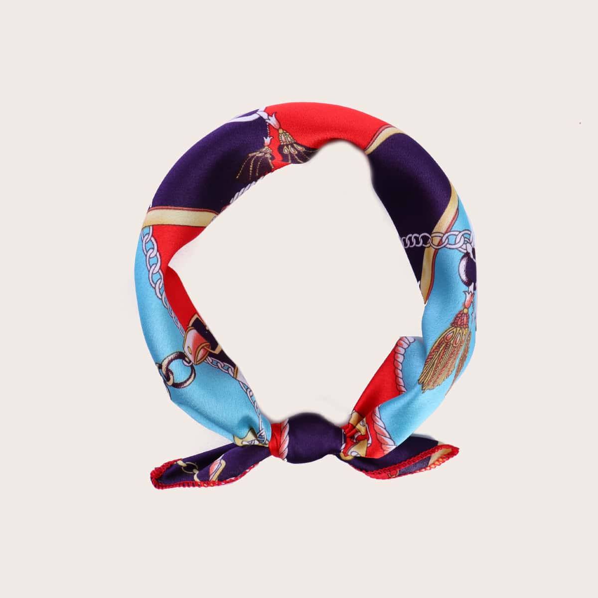 

Chain & Tassel Print Bandana, Multicolor