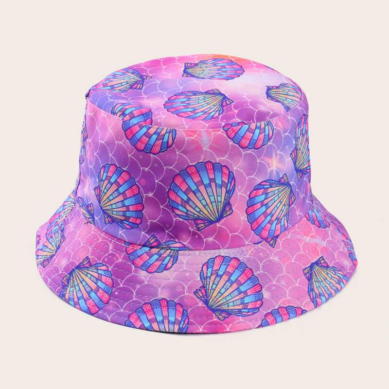

Shell & Fish Scale Bucket Hat, Multicolor