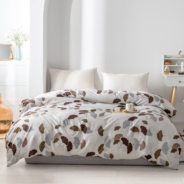 

Leaf Print Duvet Cover Without Filler, Multicolor