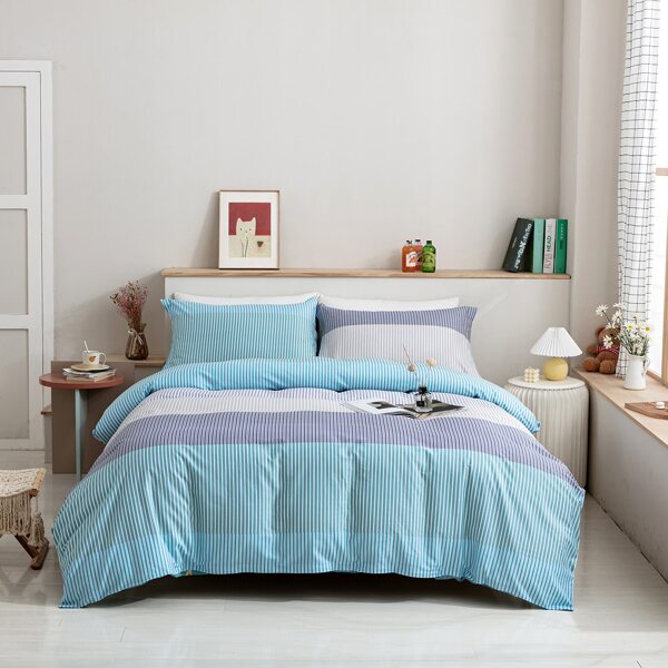 

Striped Pattern Duvet Cover Set Without Filler, Multicolor