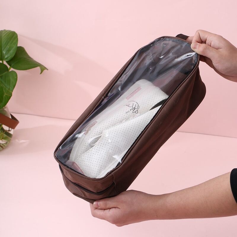 

1pc Portable Shoes Storage Bag, Coffee brown