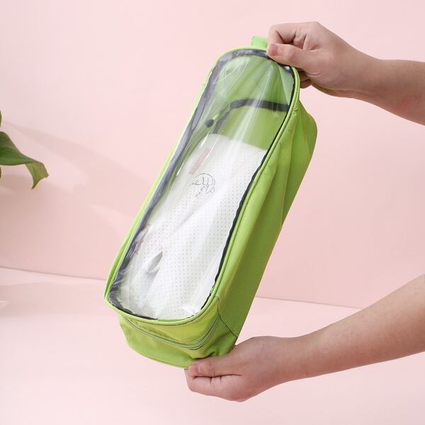 

1pc Portable Shoes Storage Bag, Green