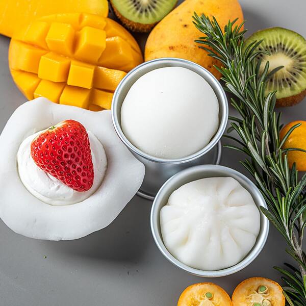 

5pcs Round Pudding Mold, Silver