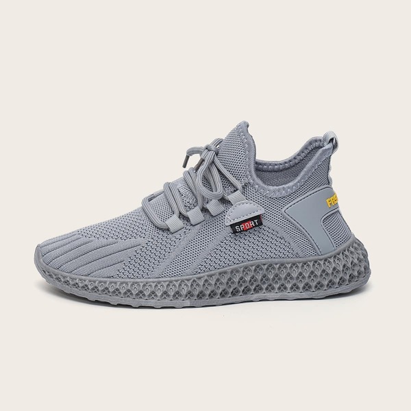 

Lace-up Decor Running Shoes, Grey