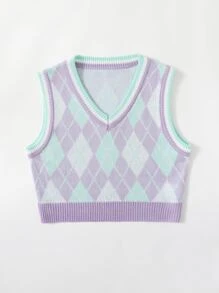 SHEIN Unity Knit ngọn Hình học Sẵn sàng - Nhiều màu - Xem 4