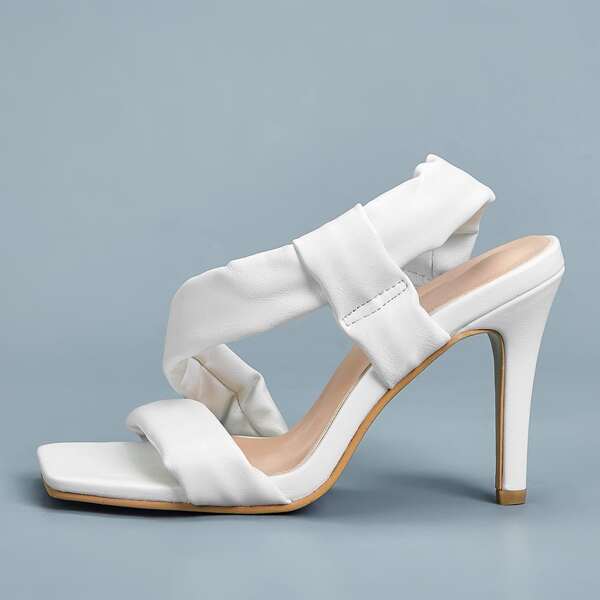 

Stiletto Heeled Slingback Sandals, White