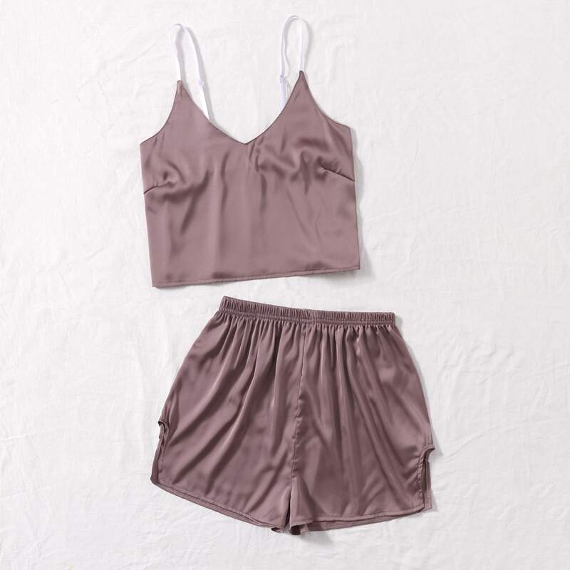 

Satin Cami Night Set, Redwood