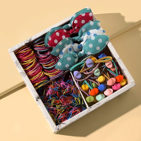 

1115pcs Toddler Girls Ear Design Hair Tie, Multicolor