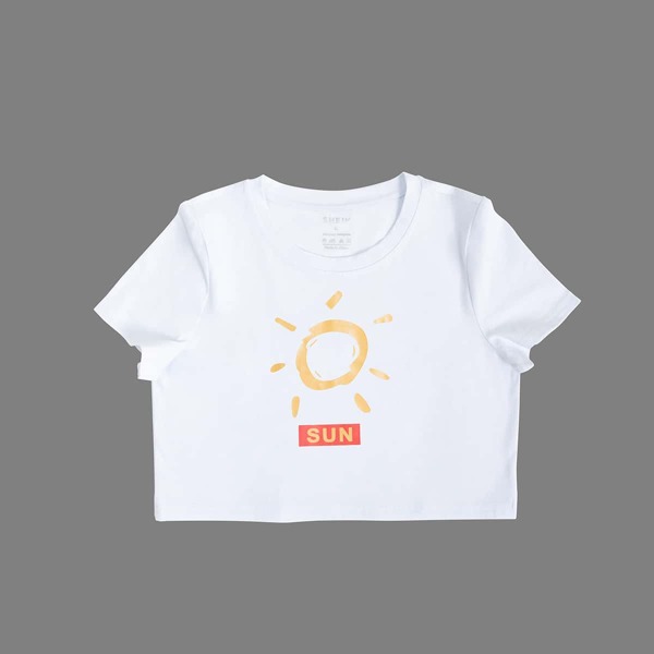 

Sun And Letter Graphic Tee, White