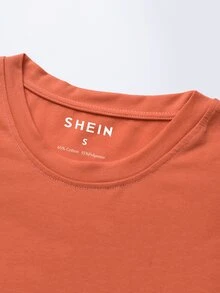Heart And Slogan Graphic Tee - Burnt Orange - View 4
