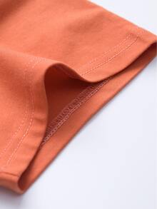 Heart And Slogan Graphic Tee - Burnt Orange - View 6