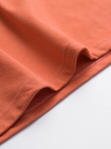 Heart And Slogan Graphic Tee - Burnt Orange - View 7