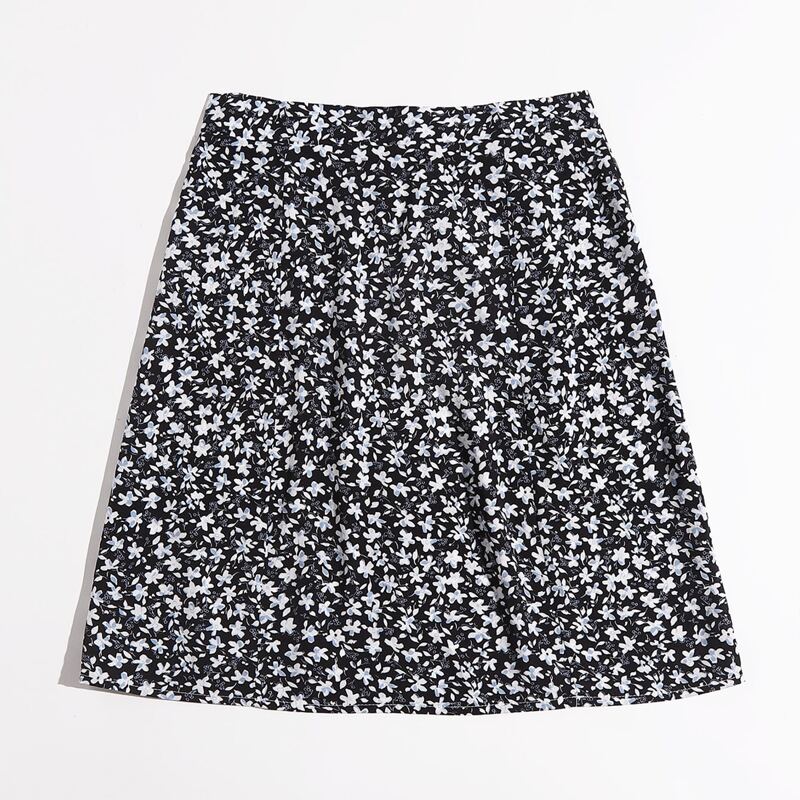 

Ditsy Floral Skirt, Black