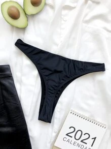 High Cut Bikini Panty, For Summer Beach Vacation - Black - View 1