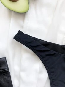 High Cut Bikini Panty, For Summer Beach Vacation - Black - View 3