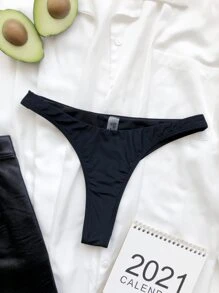 High Cut Bikini Panty, For Summer Beach Vacation - Black - View 2