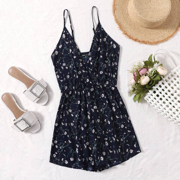 

Ditsy Floral Print Cami Romper, Multicolor
