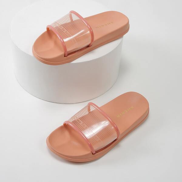 

Clear Stripe & Letter Graphic Slides, Orange