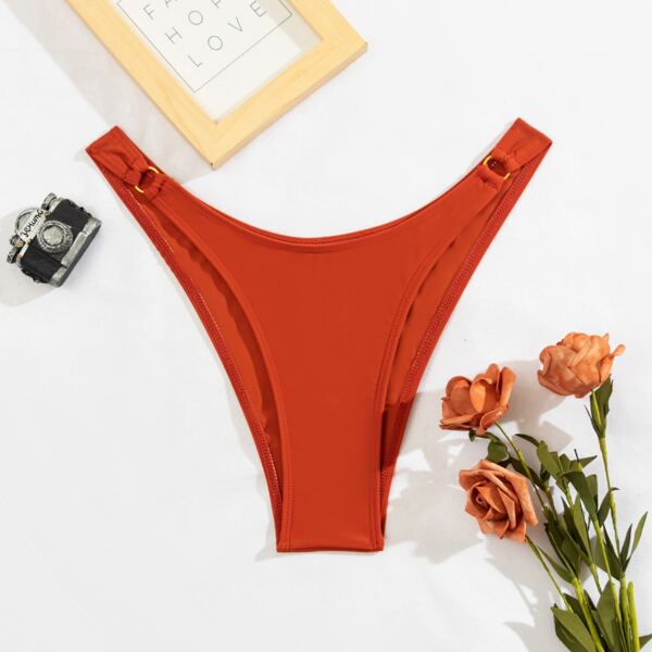 

Ring Linked High Cut Bikini Panty, Red