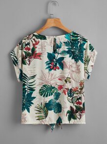 SHEIN LUNE Áo sơ mi Nút Thực vật Boho - Nhiều màu - Xem 2