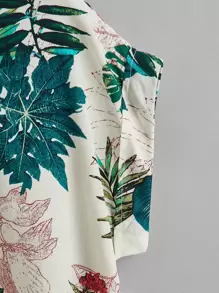 SHEIN LUNE Áo sơ mi Nút Thực vật Boho - Nhiều màu - Xem 4