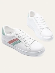Color Block Skate Shoes - White - View 2