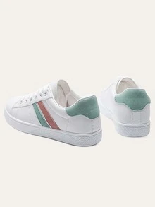 Color Block Skate Shoes - White - View 3