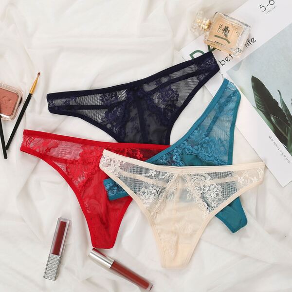 

4pack Floral Lace Panty Set, Multicolor