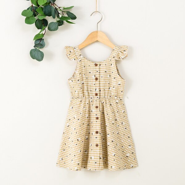 

Toddler Girls Floral And Gingham Cami Dress, Multicolor