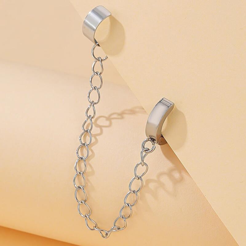 

Chain Decor Ear Climber, Silver