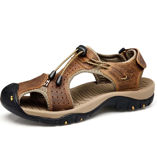 

Men Drawstring Design Sandals, Brown