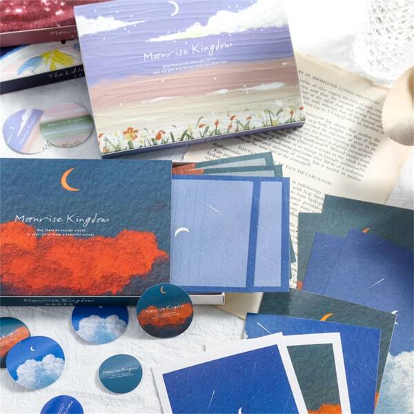 

24pcs Mixed Pattern Random Envelope & Postcard Set, Multicolor