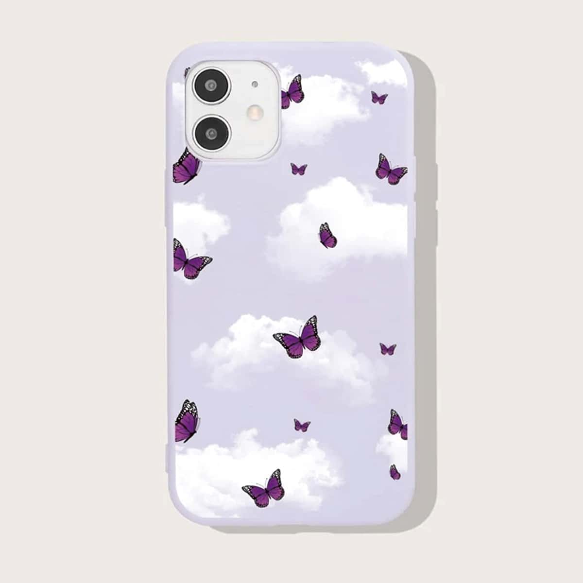

Butterfly Pattern Phone Case, Mauve purple