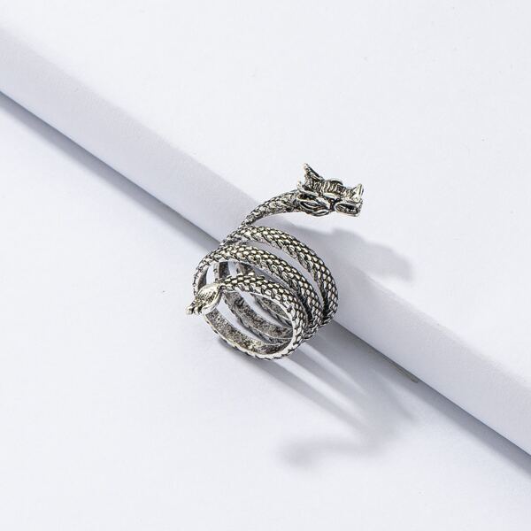 

Chinese Dragon Design Ring, Silver
