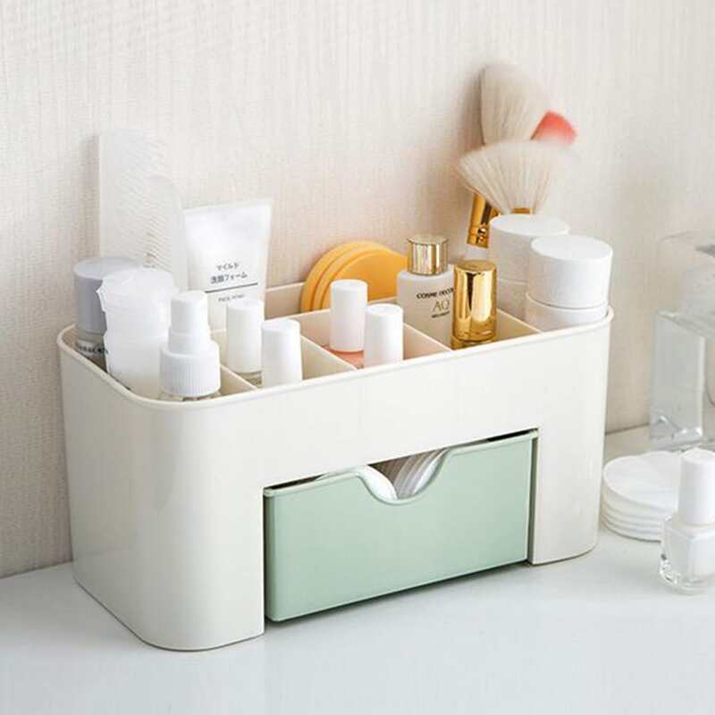 

1pc Desktop Cosmetic Storage Box, Green
