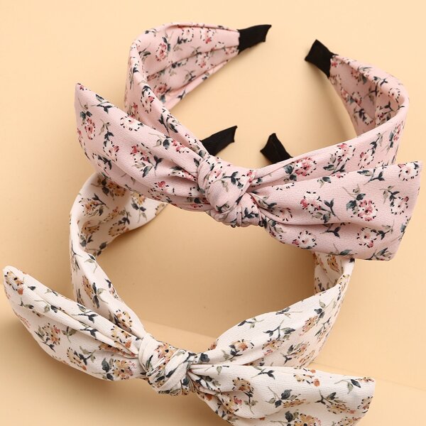 

2pcs Ditsy Floral Pattern Hair Hoop, Multicolor
