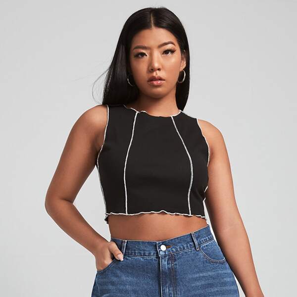 

Plus High Rise Wide Leg Jeans, Dark wash