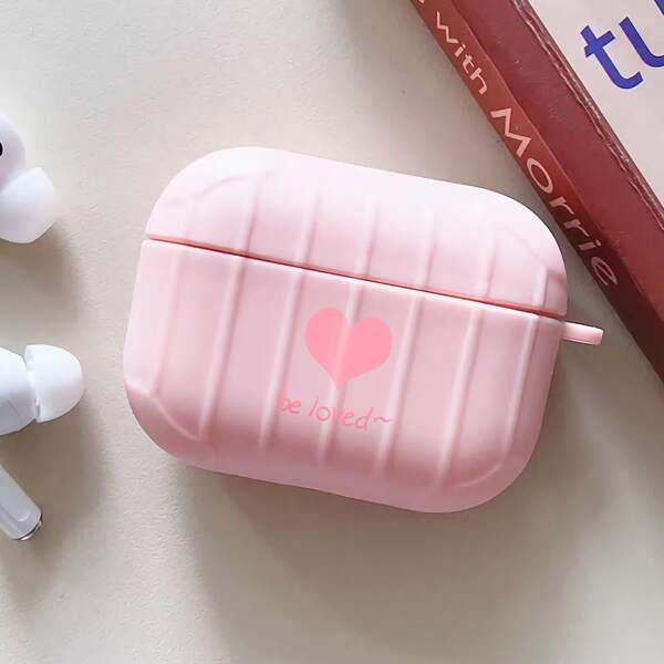 

Чехол для Airpods с принтом сердечка, Нежний розовый