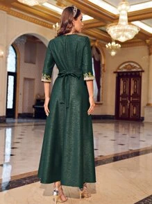 SHEIN X Dr.kholoud فساتين عربية التطريز براقة