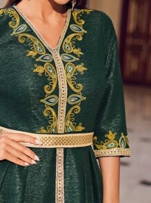 SHEIN X Dr.kholoud فساتين عربية التطريز براقة