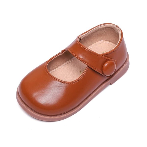 

Toddler Girls Velcro Strap Flats, Brown