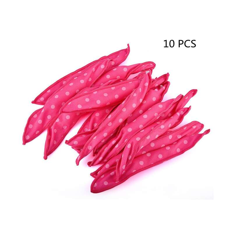 

10pcs Polka Dot Hair Curler, Red