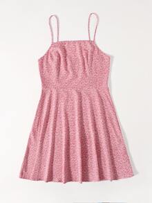 Dreamara Vestido de tirantes con planta - Rosa vieja - Ver 3