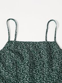 Dreamara Plus Allover Plants Cami Dress - Dark Green - View 3