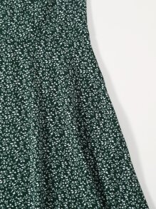 Dreamara Plus Allover Plants Cami Dress - Dark Green - View 5
