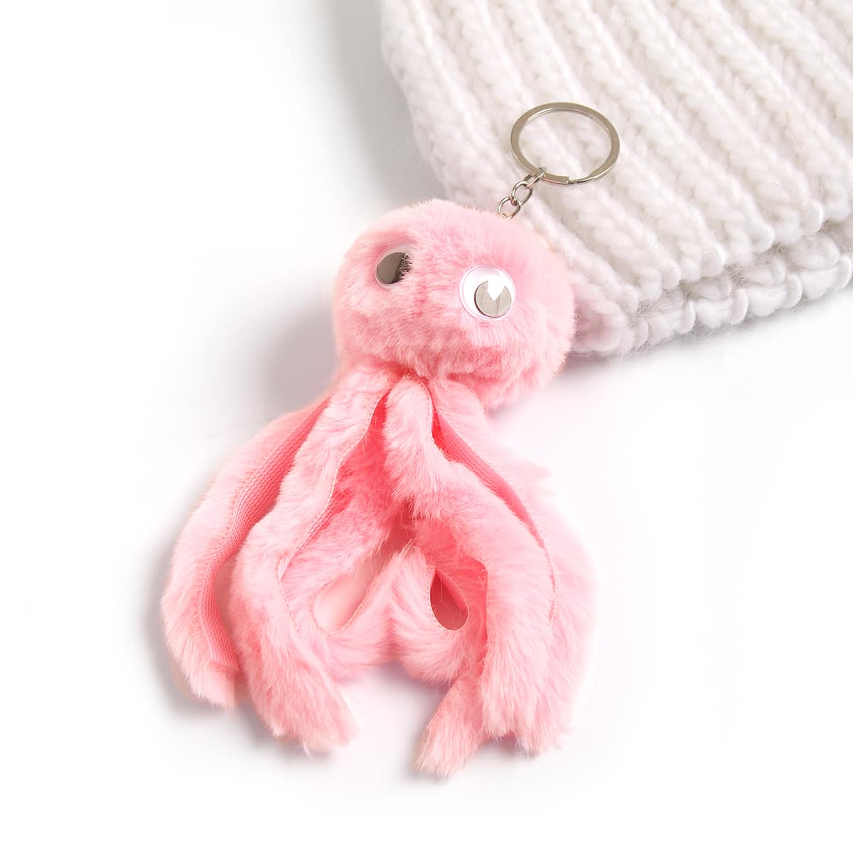 

Octopus Design Keychain, Baby pink